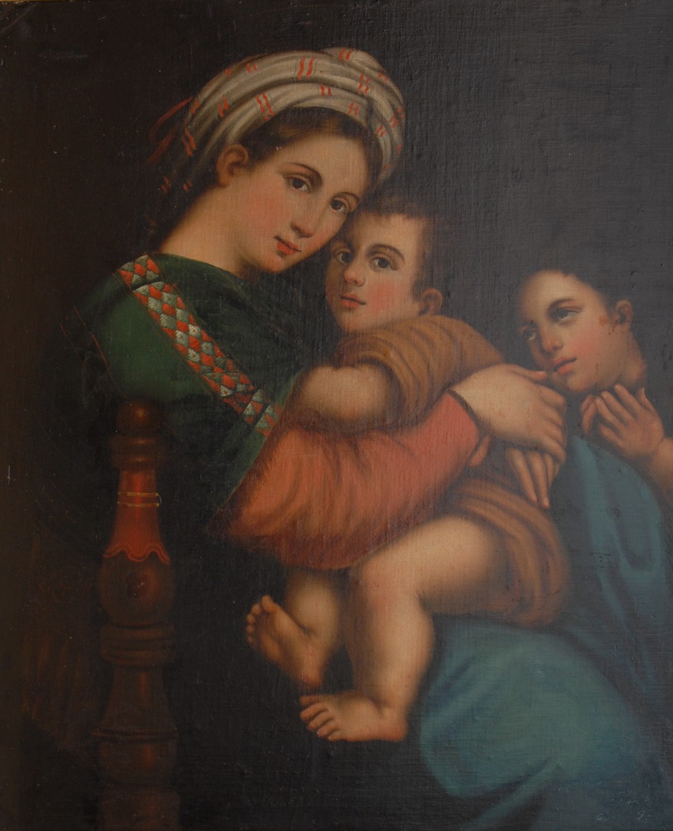 After Raphael (19th century) Madonna della seggiola oil on board, 78cm x 63.