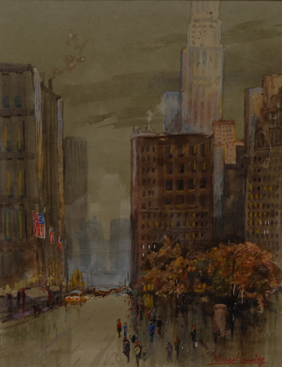 Michael Crawley Off Union Square, New York signed, titled to verso, 31.