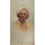 ** Flory? (Italian 19th/early 20th century) Man in a Turban signed, oil on panel,