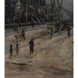Michael Crawley Winter Day, New York signed, titled to verso, watercolour,