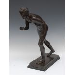 Italian School, after the antique, a dark patinated bronze, of an athlete,