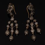 A pair of floral chandelier earrings,