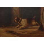English School (19th century) Inquisitive Terrier signed with initials GA, oil on canvas,