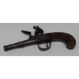 A George III flintlock pocket pistol, 6cm screw-off barrel, the lockplate signed Rylands & Darby,