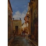Michael Crawley Mdina, Silent City, Malta signed, titled to verso, watercolour, 28.