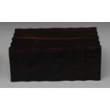 A 19th century Anglo-Indian/Ceylonese fluted rectangular work box,