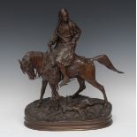 Pierre Jules Mene (1810 - 1879), a brown patinated bronze, Desert Predator,