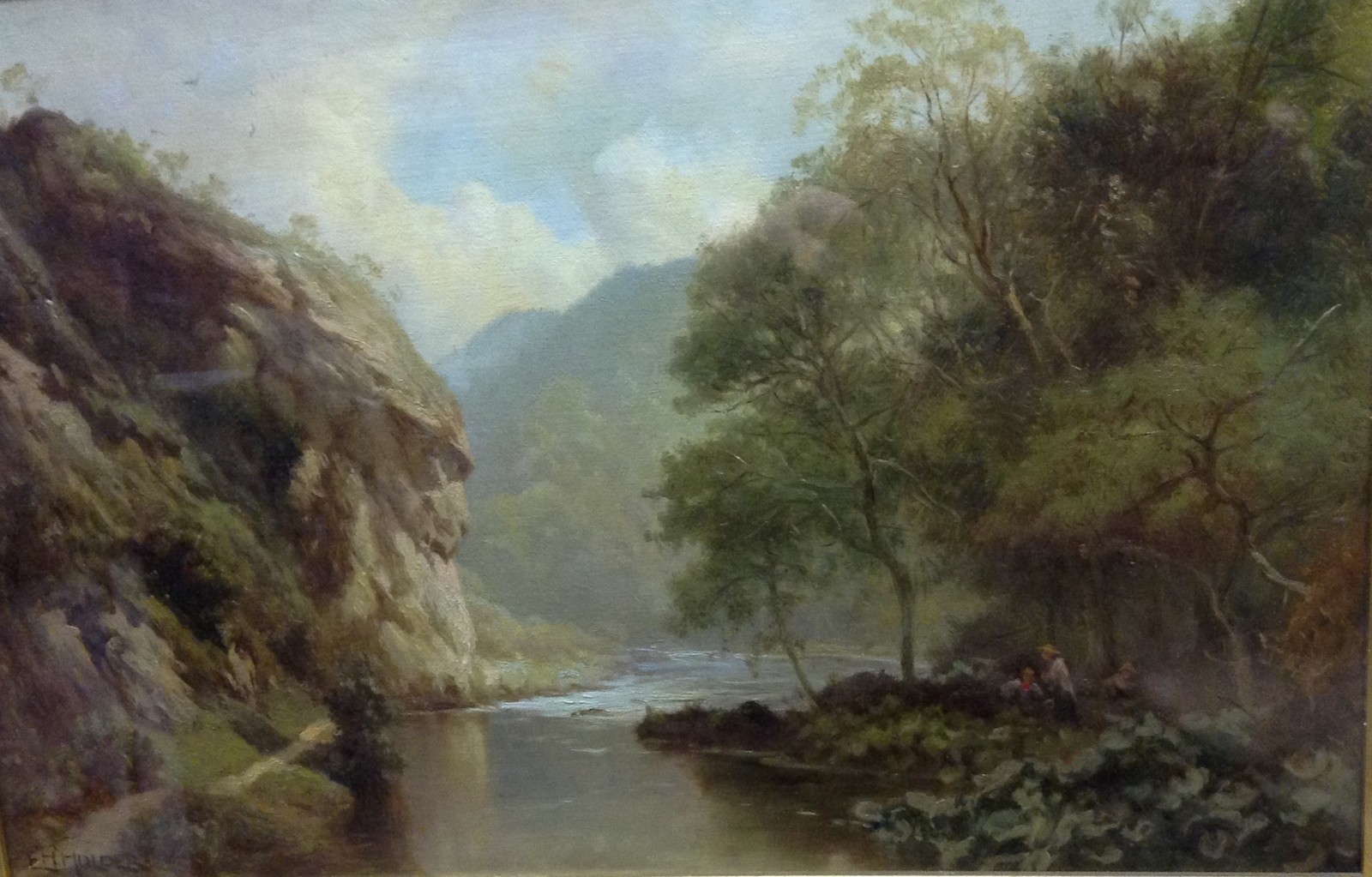 Edward Henry Holder (1847 - 1922) Lions Face Rock, Dovedale signed, oil on canvas,