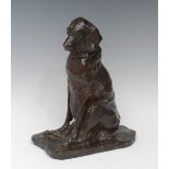 Paolo Prince Troubetzkoy (1866 - 1938), a dark patinated bronze, of a dog, seated upright,