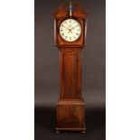 A George III mahogany crossbanded oak longcase clock,