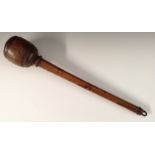 A George III oak press gang club or truncheon,