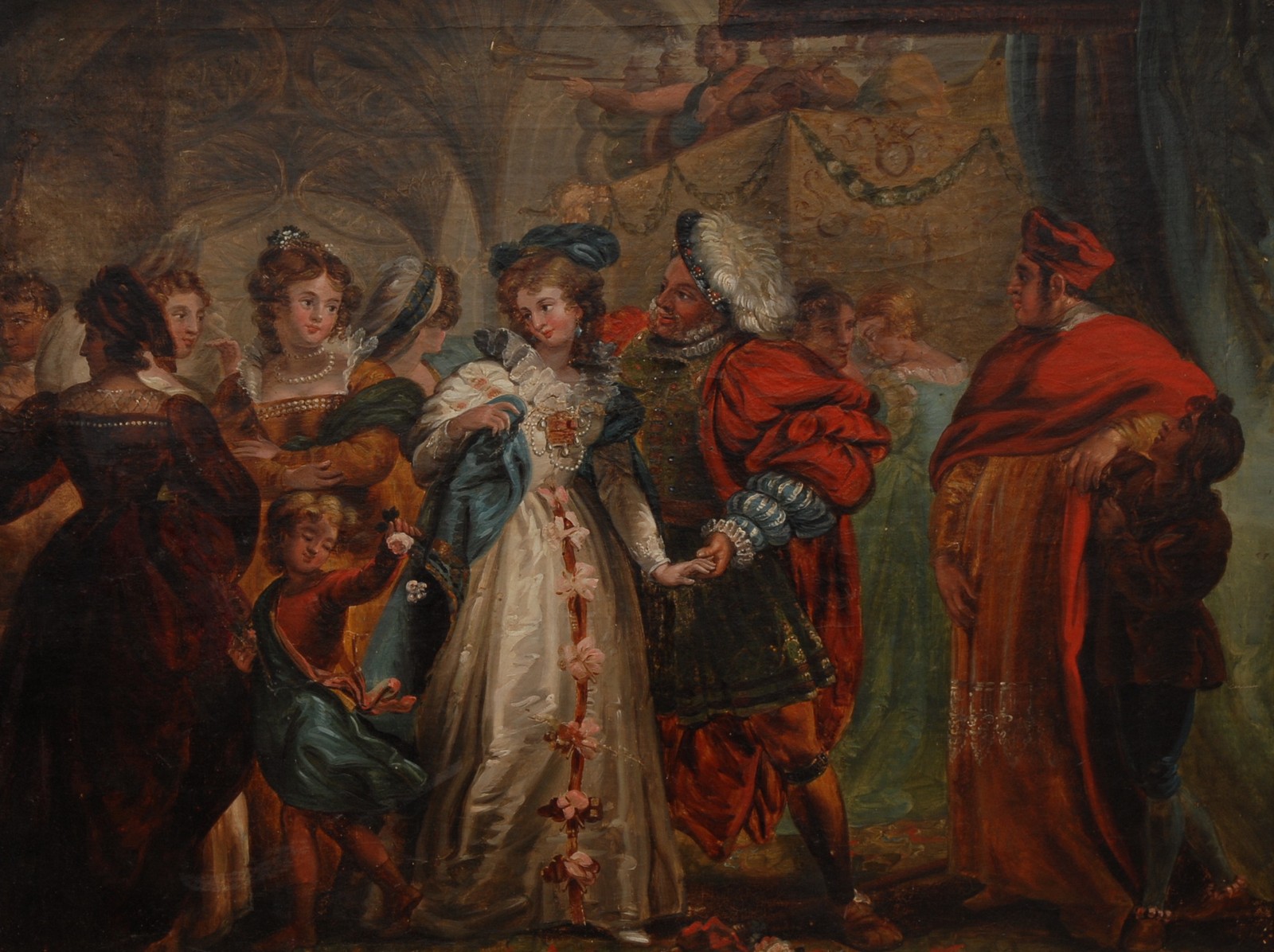 English School (19th century) The Tudor Court, Henry VIII, Cardinal Wolsey,