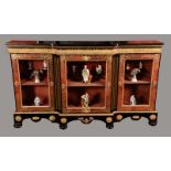 A 19th century ormolu mounted boulle and ebonised breakcentre side cabinet,