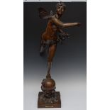 Michel Leonard Bequine (1858 - 1929), a large brown patinated bronze, La Printemps,
