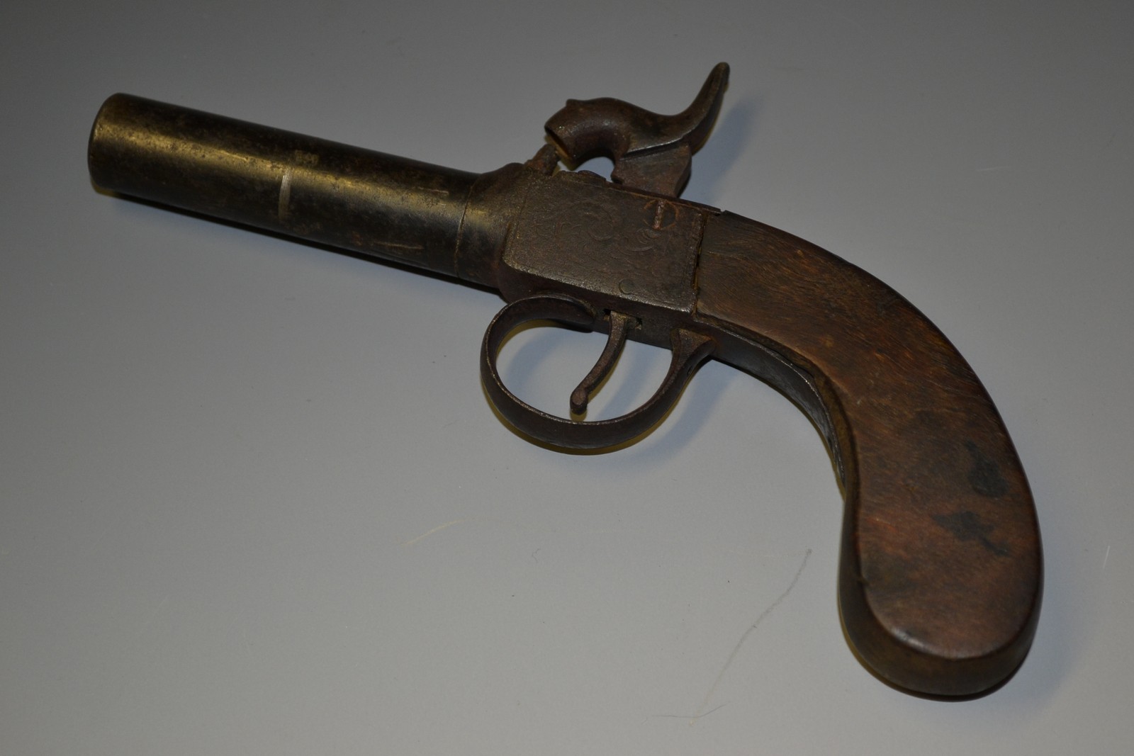 A 19th century percussion pocket pistol, 6.