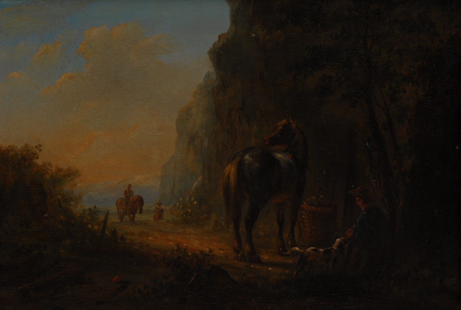 Dutch School (late 18th/early 19th century) His Faithful Steed and Companion oil on panel,