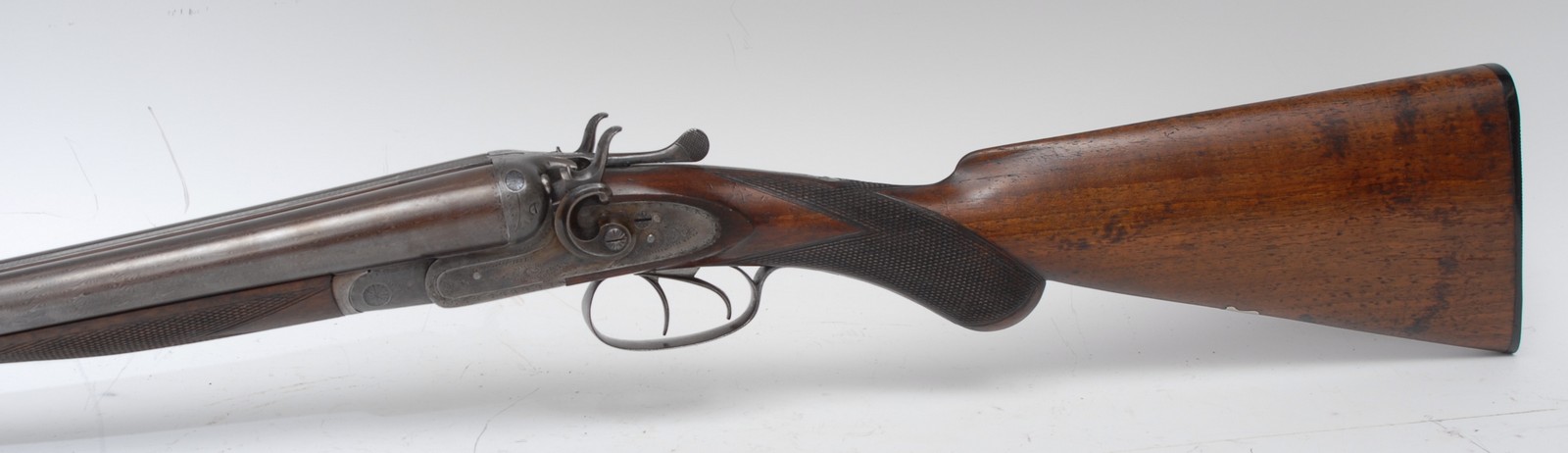 A fine 12 bore double barrel side by side shotgun, by G Bonehill, Birmingham, 76.