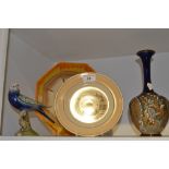 A Shelley drip glazed fruit bowl ; a Doulton Slaters patent slender baluster vase;