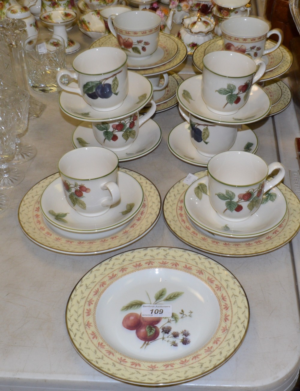 A contemporary part tea service comprising of cups,