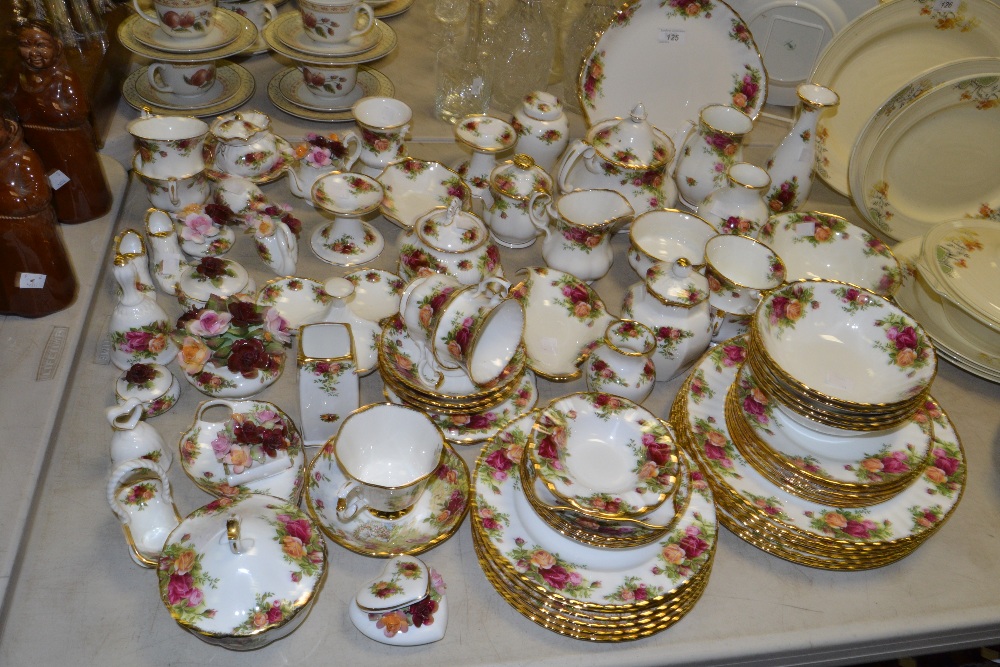 Royal Albert Old Country Roses - teapots, cups and saucers, dinner plates, pickle tray, vases,