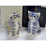 A Royal Crown Derby paperweight, Silver Tabby Kitten, boxed, certificate,