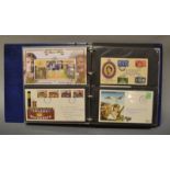 Stamps: ring binder album of First Day Covers 1982-1994 including D-Day (with coins inset),