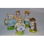 Beswick Beatrix Potter - various, brown back stamp, including Little Pig Robinson, Miss Moppet,