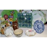 Ceramics and Glass - a Royal Doulton series ware twin handled dish ; a Carlton Ware charger;