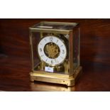 A Jaeger Le Coultre Atmos Classic VIII cal 528 brass mounted four glass mantel clock skeleton clock,
