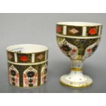 A Royal Crown Derby 1128 Imari goblet; a preserve pot base,similar ,