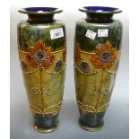 A pair of Royal Doulton large stoneware vases,