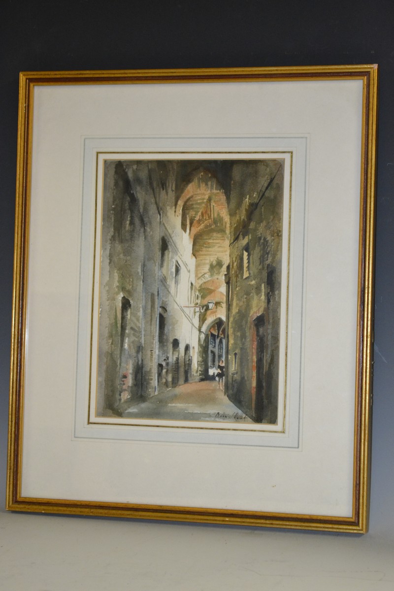 B Clerk (20th century) Afternoon Shadows signed, watercolour,