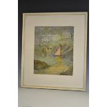 Florence F Willmott From the Cove, Polperro signed, watercolour, 28.