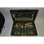 A Bennett and Heron canteen of silver and silver plate cutlery , Du Barry pattern,