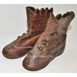 A pair of Victorian Child's leather boots, c.