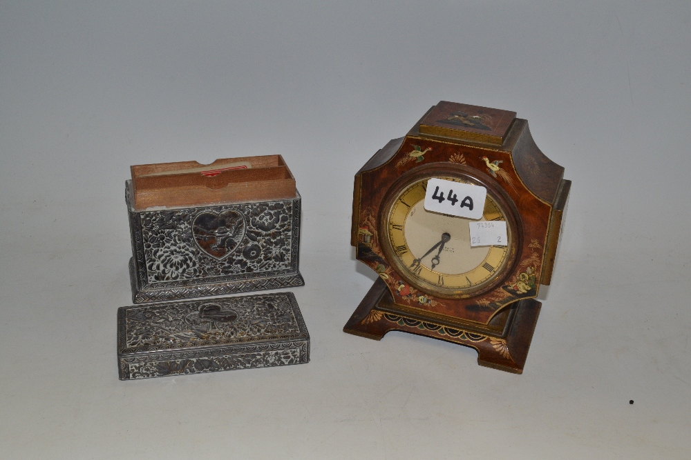 A Japanese Aesthetic Movement style mantel clock, 8 day movement,