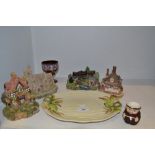 Decorative Ceramics - Clarice Cliff oval plate, My Garden; Lilliput Lane, Beacon Hights,