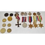 World War I and WWII Medals - a 1914- 1918 British War and Victory medal.