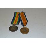 A World War I pair of medals, Pte J H Lomas, South Staffordshire Regiment, SNo 204453,