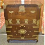 An oriental style bureau, over sailing top,