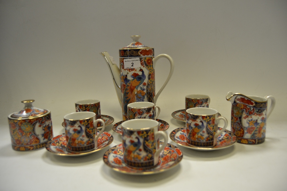 A Japanese coffee service in the Imari palette