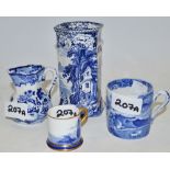 Blue and White Ceramics- a Pratts Lake scenery pattern vase;