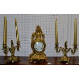 A Louis XVI style Imperial mantel clock,