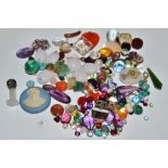 An interesting collection of coloured stones and seals,