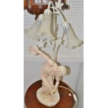 A resin contemporary figural table lamp,an Olympian,