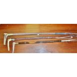 Three horn hafted Riding Crops