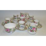 A Crown Staffordshire part coffee service printed with a floral band