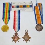 World War - a set of three British War medals, awarded to 112325 Pte C A Saunders,