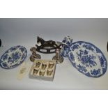 Household Goods - Wessex collection blue and white meat plates, dinner plates, bowls,