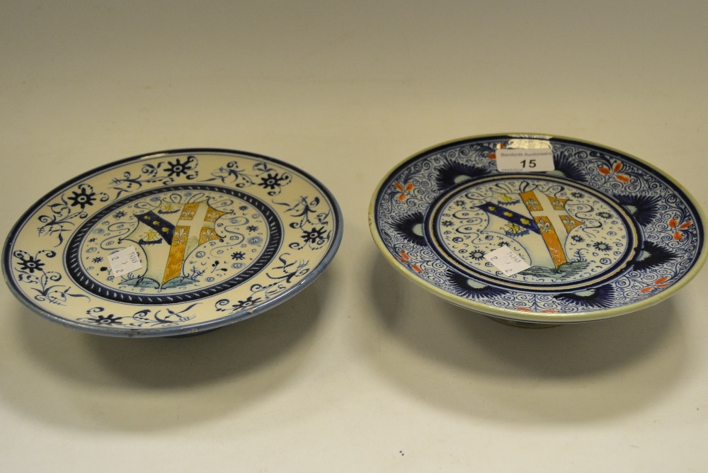 A pair of French Faience porcelain comports